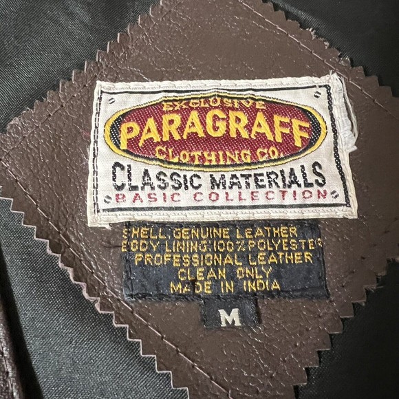 Vintage 80s Paragraff Clothing Genuine Leather Vest Size M Brown Snap Button - Picture 4 of 6